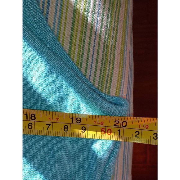 Joseph A Asymmetric Sleeveless Knitted Top In Ocean Blue Size XL - Picture 3 of 7